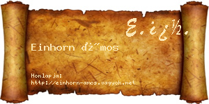Einhorn Ámos névjegykártya
